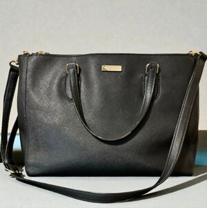 Kate Spade Laurel Way Leighann Black Saffiano Leather Satchel